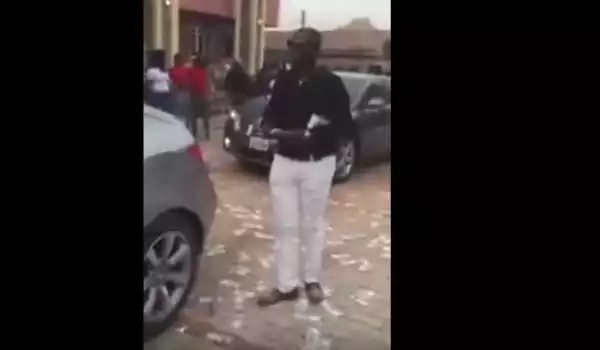 What Recession?! See How Malaysia-based Nigerian Man Made Money Rain In Anambra To Announce His Arrival (Photos/Video)